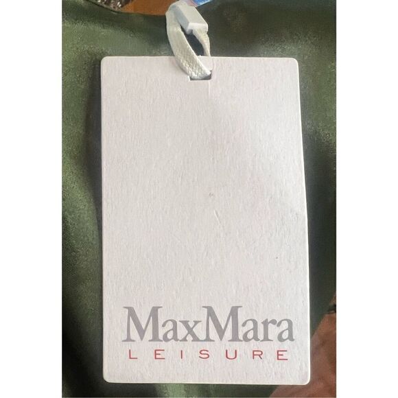 Max Mara Leisure Talete Satin Scoopneck Midi-Dress in Dark Green NWT Size 10 - Picture 6 of 9